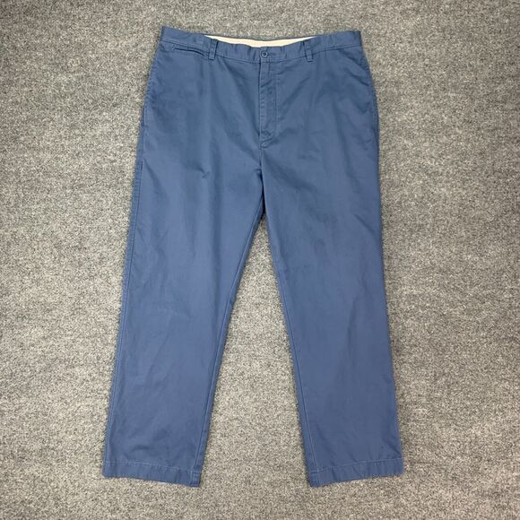Cremieux Pants Mens 36x29 Cadet Blue Cotton Flat Front Belt Loops Straight Chino - Picture 2 of 14